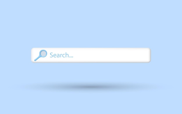 web search bar isolated on blue background navigation ui bar design search browser template vector