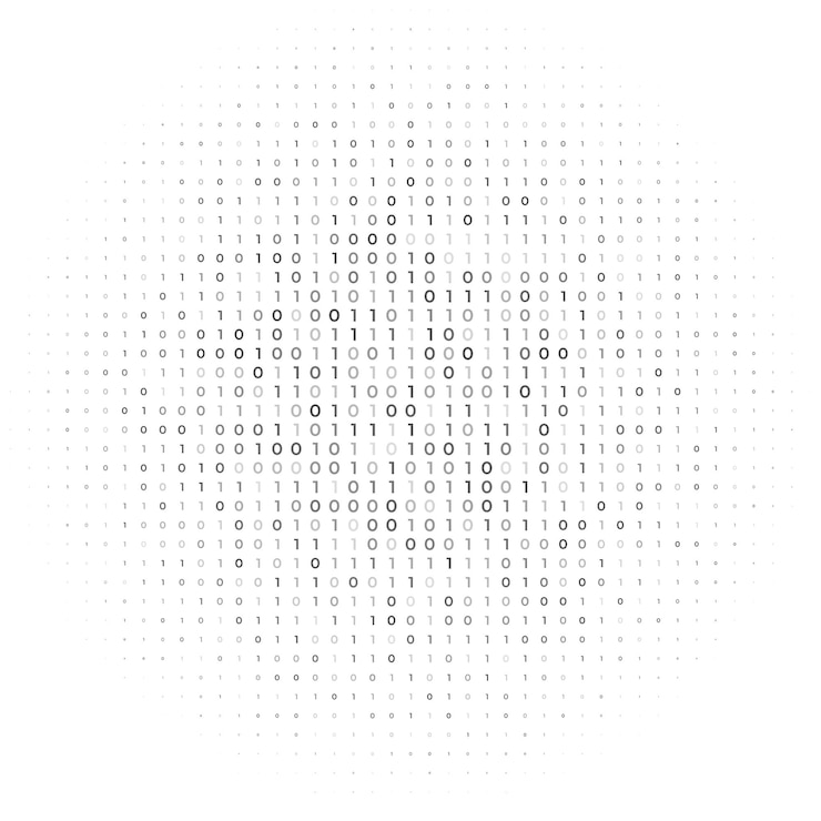 Gratis Vektor web tech white background with binary code algorithm numbers