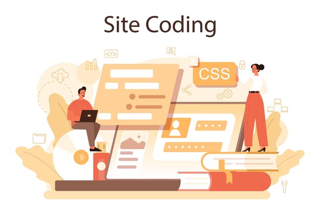 Website development Building and development process Web page programming and codding Digital specialist Isolated flat illustration
