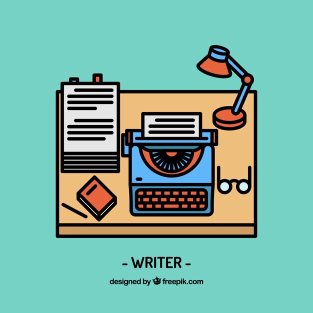 Gratis Vektor writer workplace design