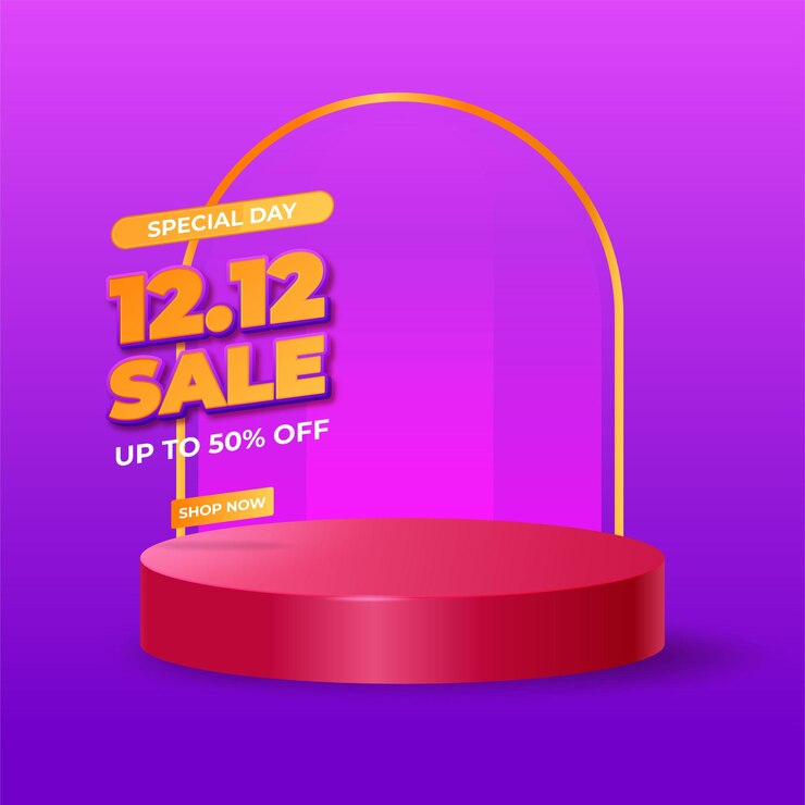 1212 shopping day sale banner background