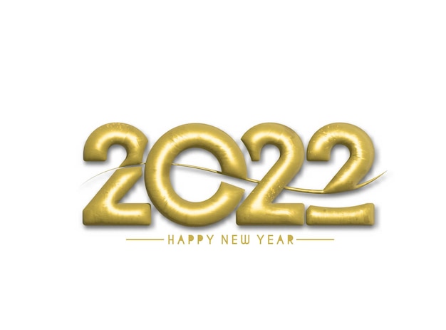 3d effect happy new year 2022 text typography design patter, vector illustration.