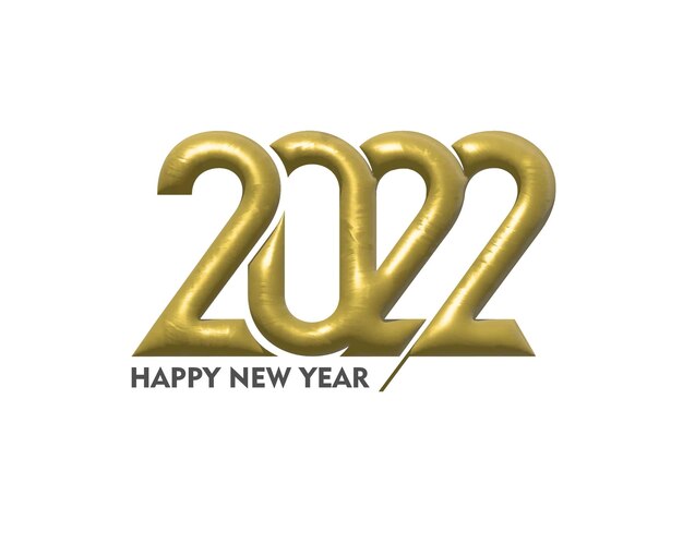 3d effect happy new year 2022 text typography design patter, vector illustration.