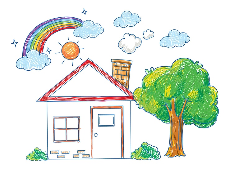 Gratis Vektor a doodle sketch design with colour