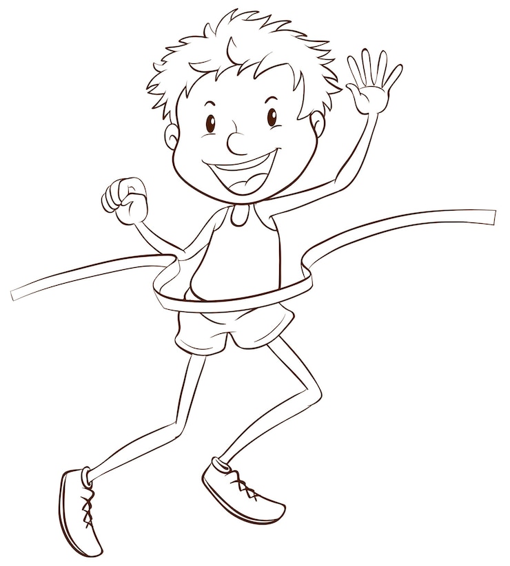 Gratis Vektor a plain sketch showing a winner