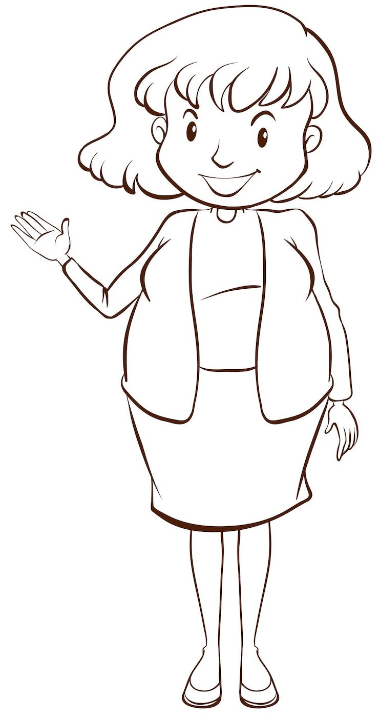 Gratis Vektor a simple sketch of a teacher
