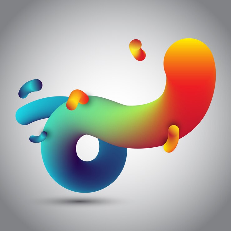 Gratis Vektor abstract 3d design of fluid like shape