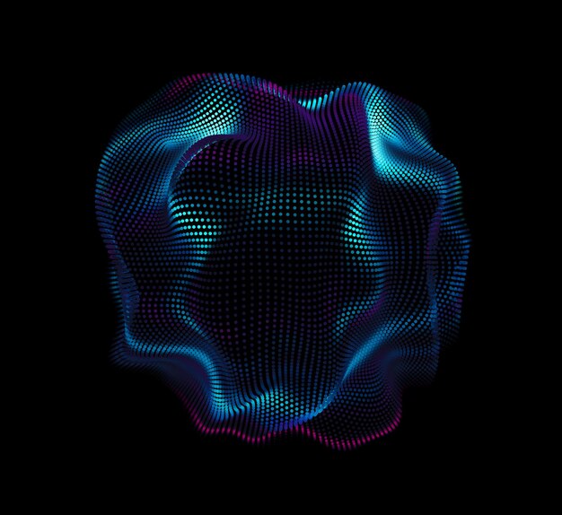 Abstract colorful mesh on dark background