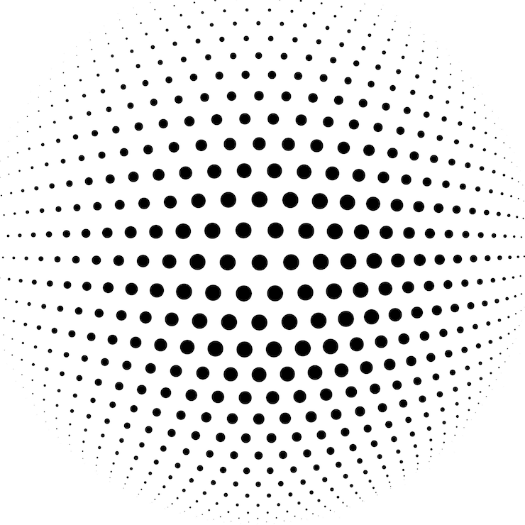 Gratis Vektor abstract halftone sphere vector background