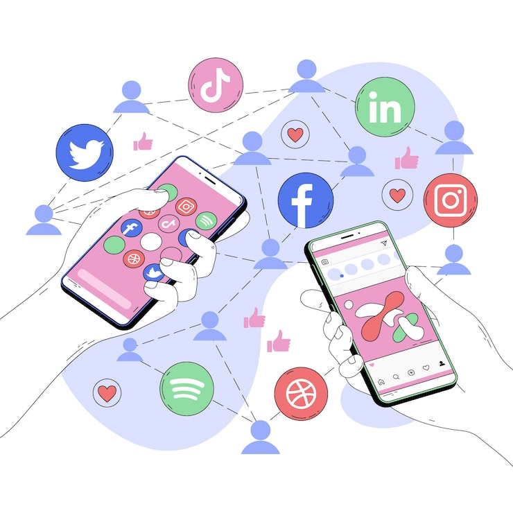 Gratis Vektor abstract illustration of social media apps
