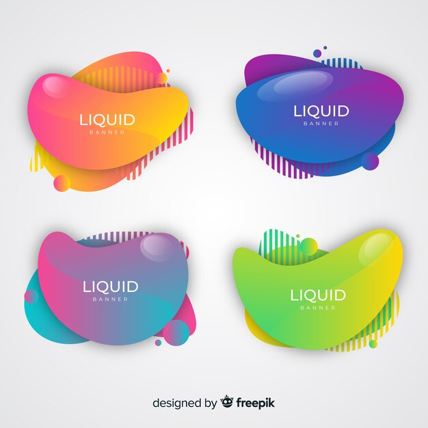 Abstract liquid banners