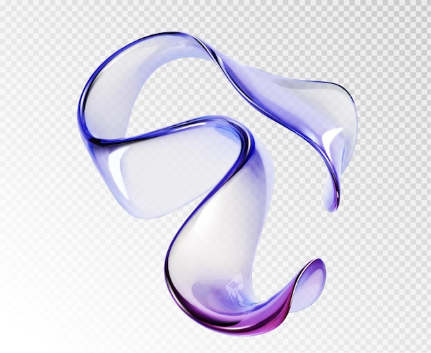 Abstract liquid glass transparent ribbon