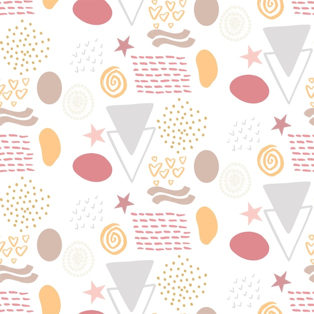 Abstract pattern background with hand drawn shapes pattern