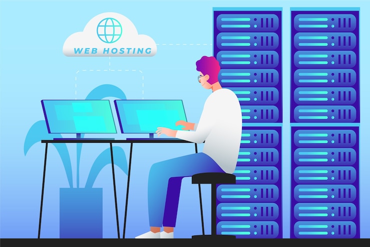 Gratis Vektor abstrakt kreativ illustrasjon av webhotell