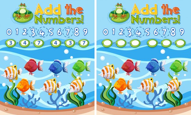 Add the number underwater theme