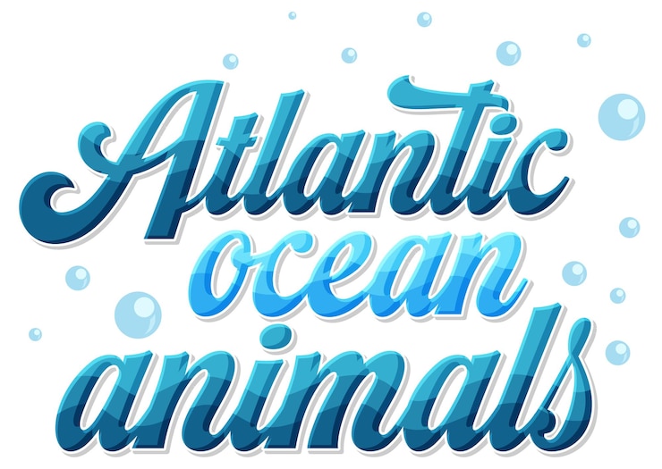 Gratis Vektor animals in the atlantic ocean text logo