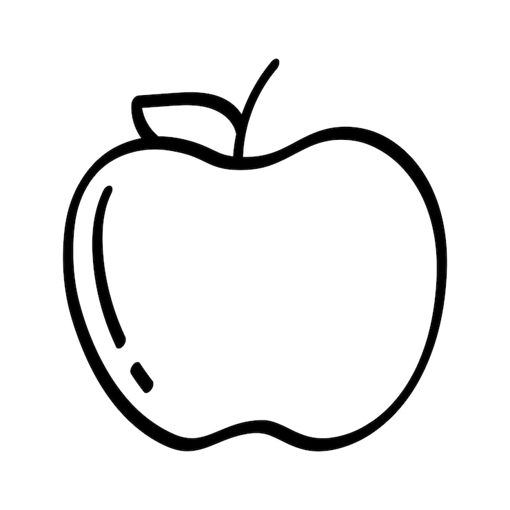 Gratis Vektor apple fruit doodle style