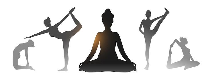 Gratis Vektor artistic yoga day posture banner for a healthy lifestyle