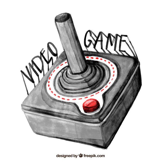 Background with an hand-drawn joystick