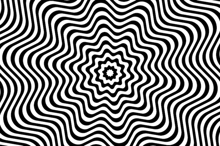 Gratis Vektor background with psychedelic optical illusion