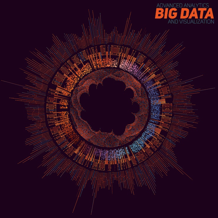 Gratis Vektor bakgrunn med visualisering av stordata