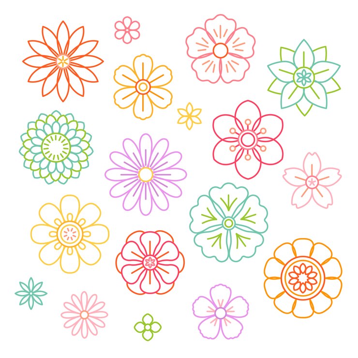 Gratis Vektor beautiful flowers vector
