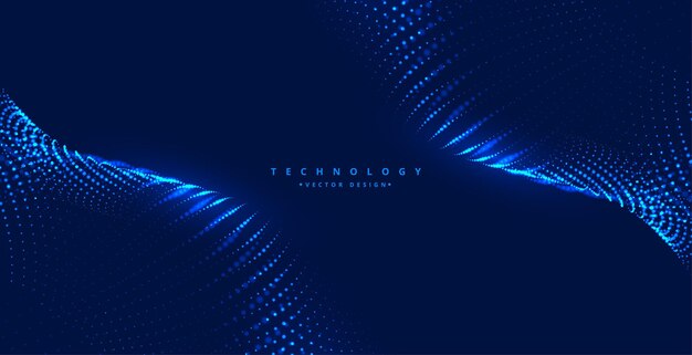 blue background with particles wave