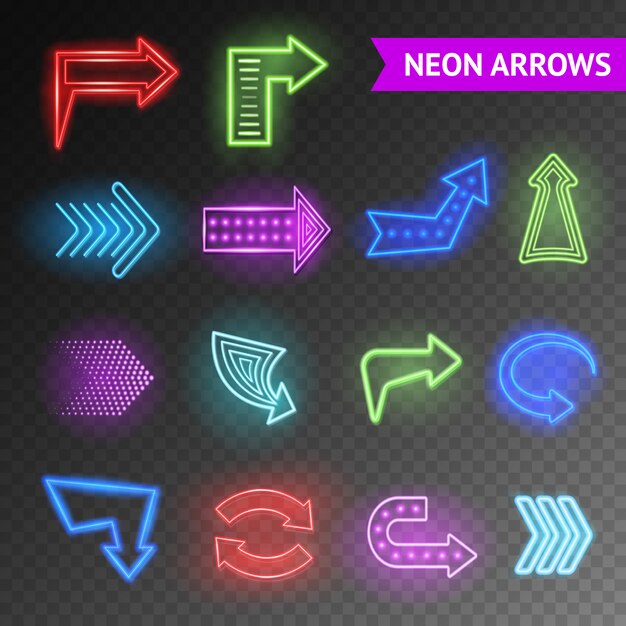 Bright Neon Arrows Set 