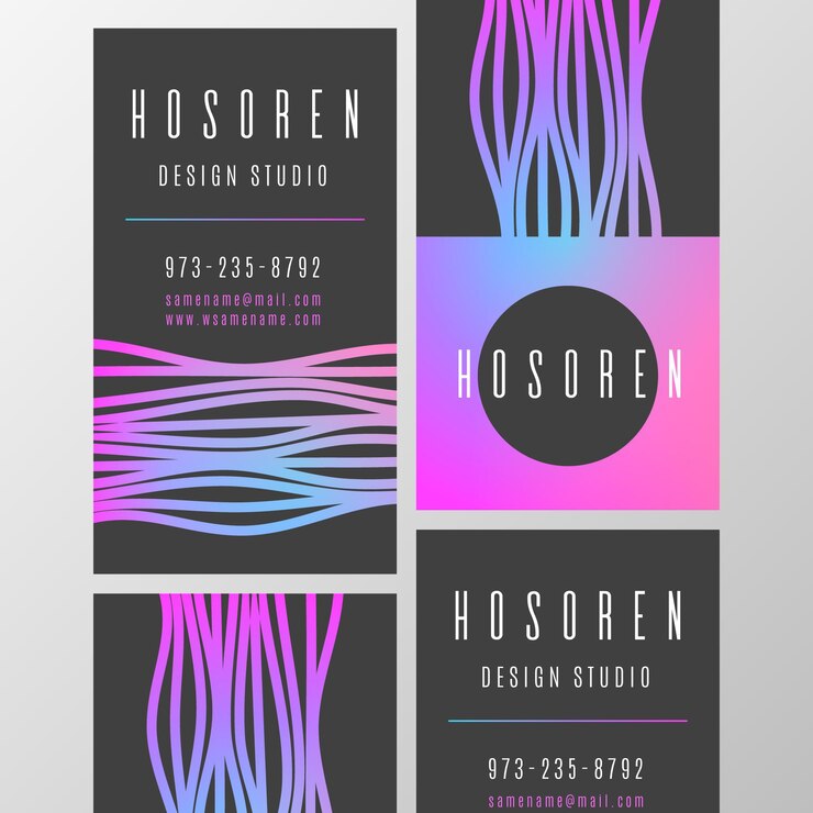 Gratis Vektor business card template colorful abstract style