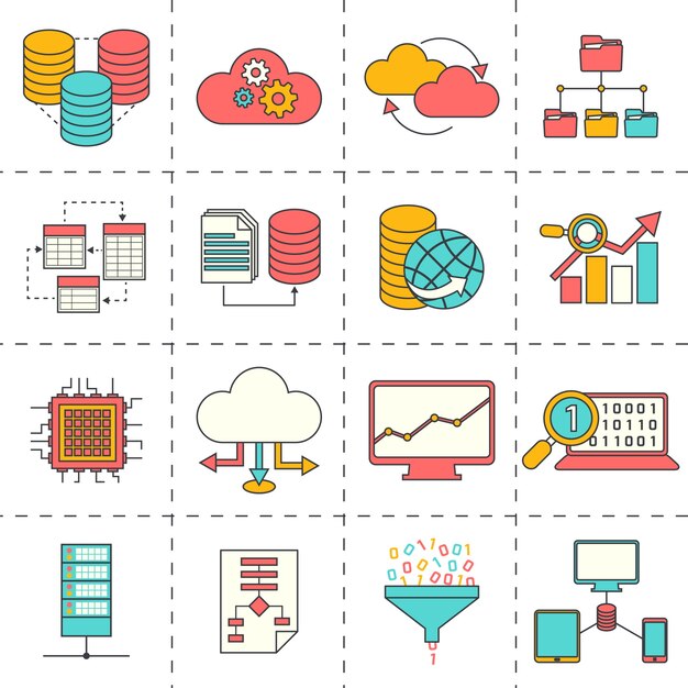 Business icons in flat design