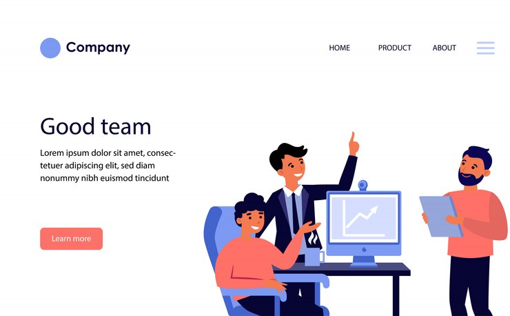 Gratis Vektor business team celebrating income growth. website template or landing page