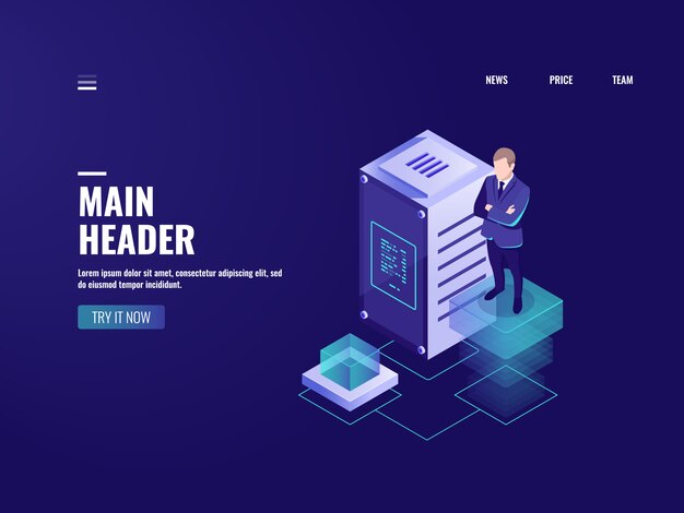 business technology, online banking icon, cryptocurrency, businessman stay on platform