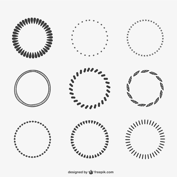 Gratis Vektor calligraphic circles