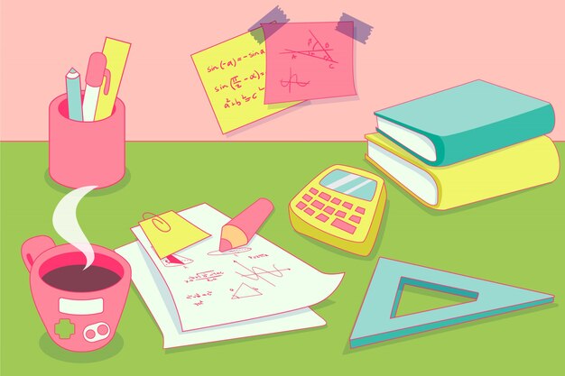 cartoon math elements background