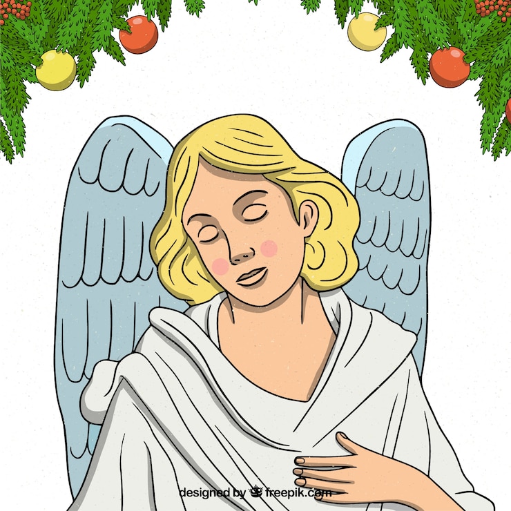Gratis Vektor christmas angel illustration 