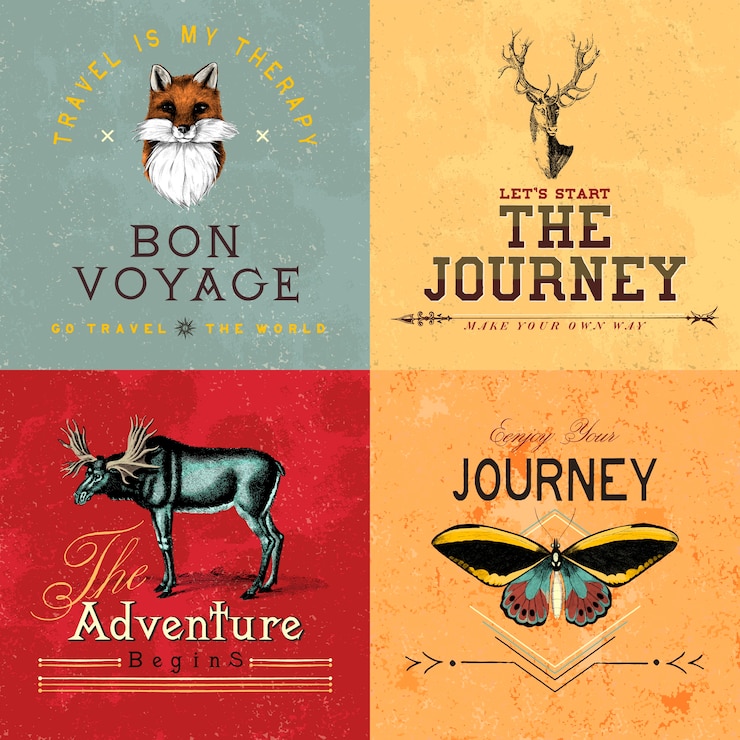 Gratis Vektor collection of adventure logo design vectors