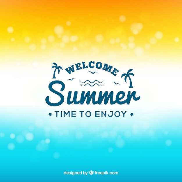 Colored summer background with bokeh effect