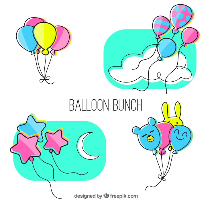 Gratis Vektor colorful balloon set 