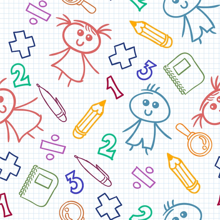Gratis Vektor colorful child drawing pattern