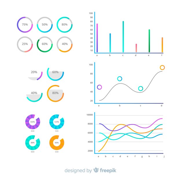 colorful infographic elements collection