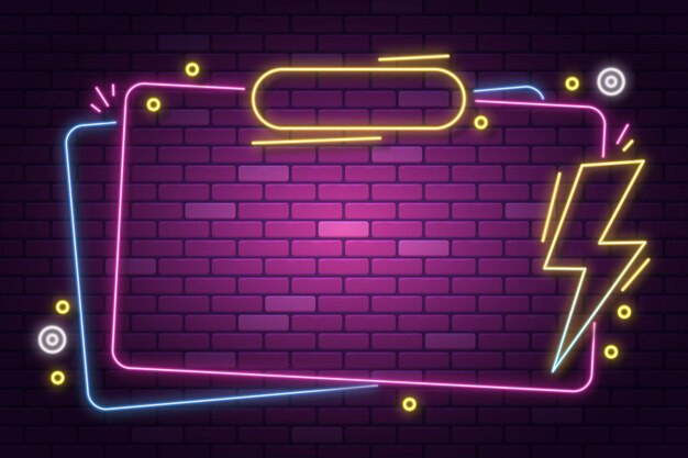 colorful neon frame design