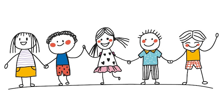 Gratis Vektor colorful stick man illustration set