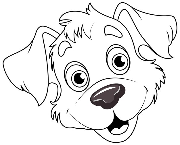 Coloring Page Outline of Cute Dog
