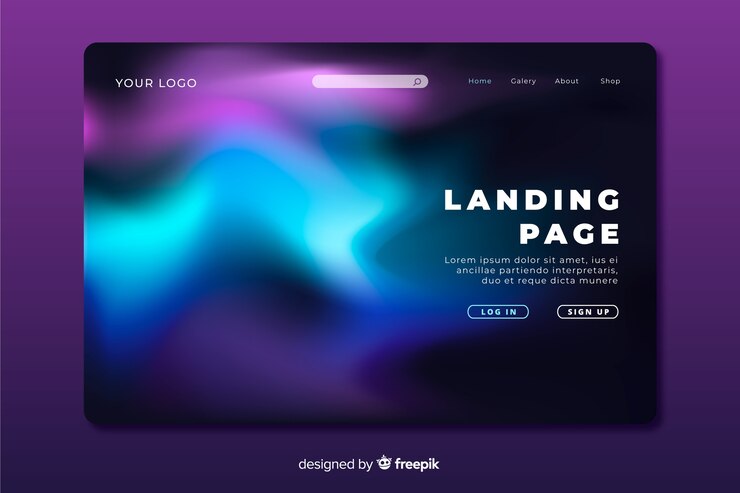 Gratis Vektor colourful night sky landing page concept