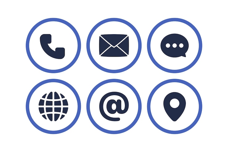 Gratis Vektor contact us buttons set