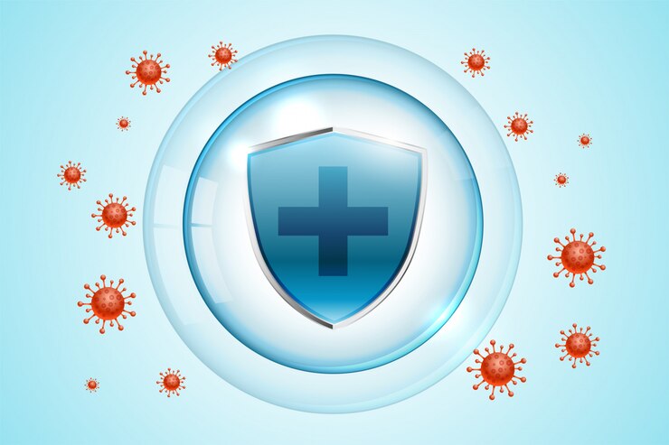 Gratis Vektor coronavirus covid-19 protection shield for medical purpose