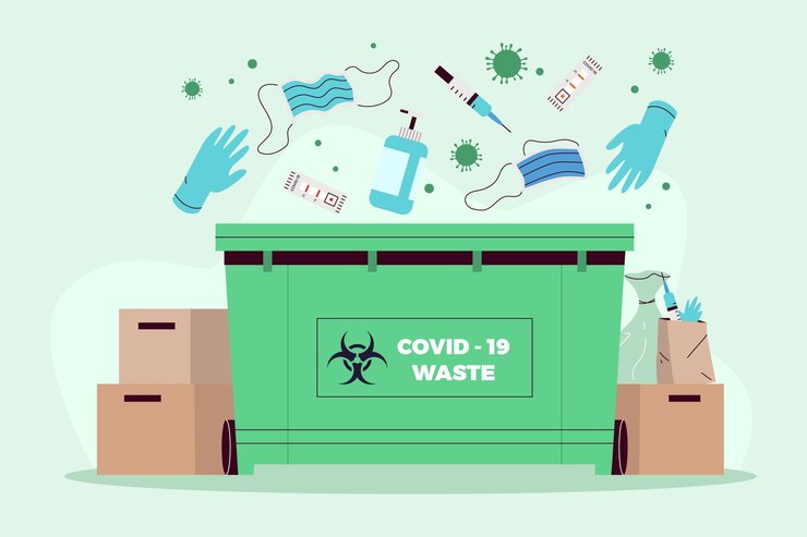 Gratis Vektor coronavirus waste - background