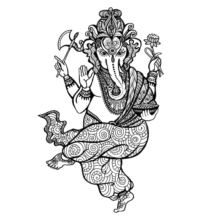 Gratis Vektor dancing ganesha icon