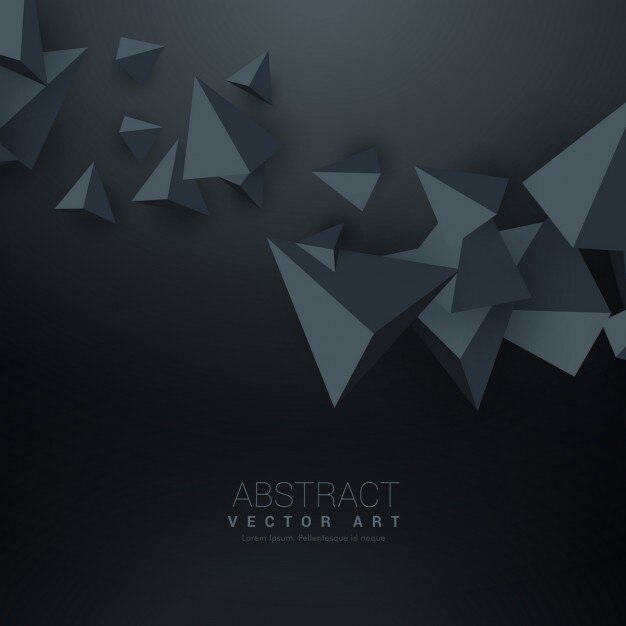 Dark background with 3d polygonal shapes