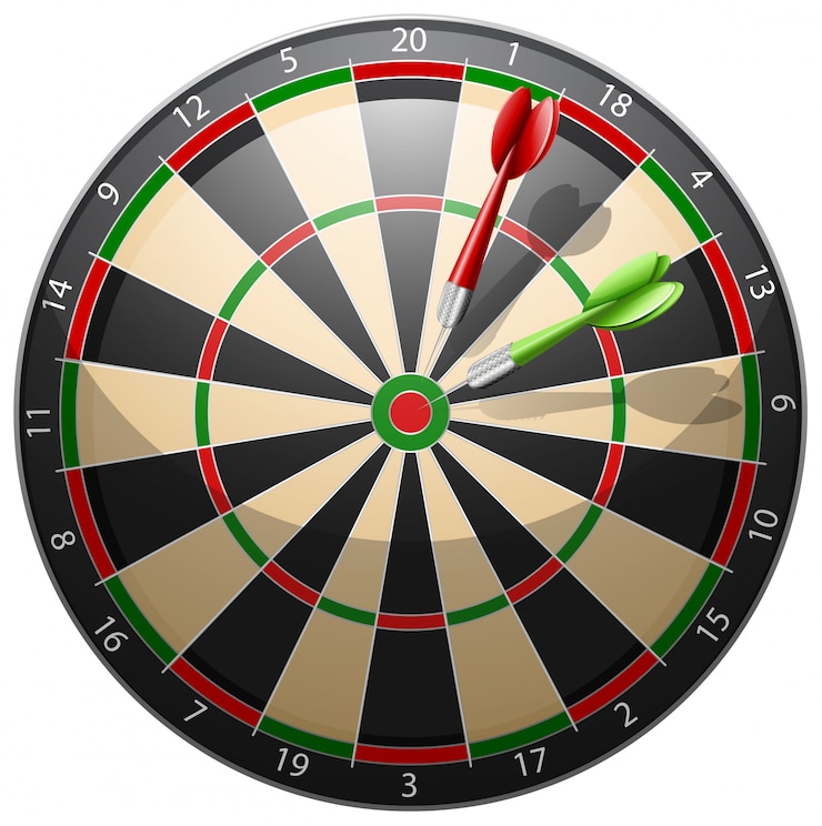 Gratis Vektor dartskive med piler